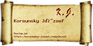 Korsunsky József névjegykártya